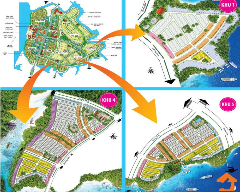 Bản đồ tổng quy hoạch mặt bằng sử dụng đất của dự án được dựng ở địa bàn xã Long Hưng.